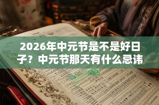 2026年中元节是不是好日子?中元节那天有什么忌讳 2026年中元节是不是好日子?中元节那天有什么忌讳