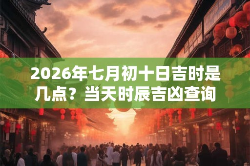 2026年七月初十日吉时是几点?当天时辰吉凶查询 2026年七月初十日吉时是几点?当天时辰吉凶查询