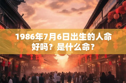 1986年7月6日出生的人命好吗？是什么命？