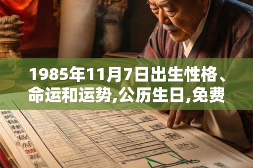 1985年11月7日出生性格、命运和运势,公历生日,免费算命 1985年11月7日出生性格、命运和运势,公历生日,免费算命
