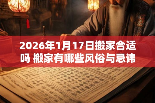 2026年1月17日搬家合适吗 搬家有哪些风俗与忌讳 2026年1月17日搬家合适吗 搬家有哪些风俗与忌讳