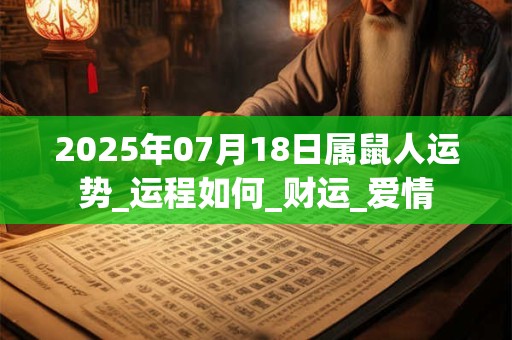 2025年07月18日属鼠人运势_运程如何_财运_爱情 2025年07月18日属鼠人运势_运程如何_财运_爱情
