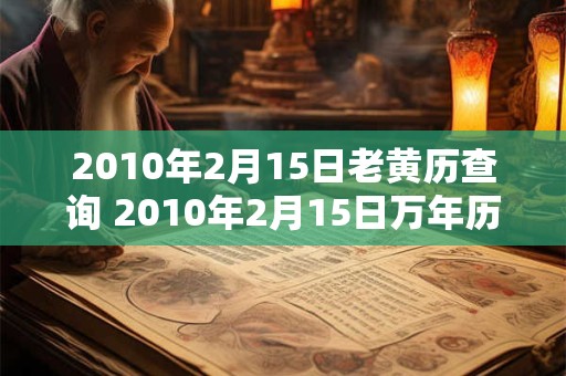 2010年2月15日老黄历查询 2010年2月15日万年历黄道吉日