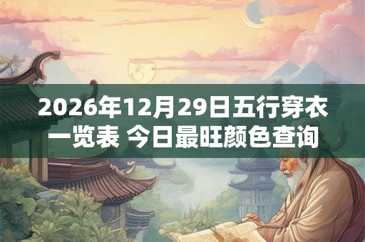 2026年12月29日五行穿衣一览表 今日最旺颜色查询