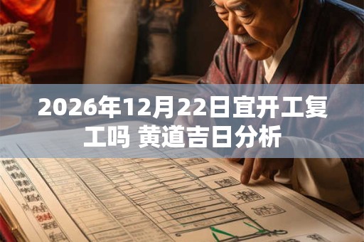 2026年12月22日宜开工复工吗 黄道吉日分析 2026年12月22日宜开工复工吗 黄道吉日分析