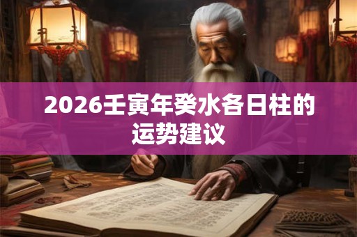 2026壬寅年癸水各日柱的运势建议