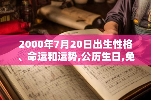 2000年7月20日出生性格、命运和运势,公历生日,免费算命