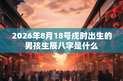 2026年8月18号戌时出生的男孩生辰八字是什么 2026年8月18号戌时出生的男孩生辰八字是什么