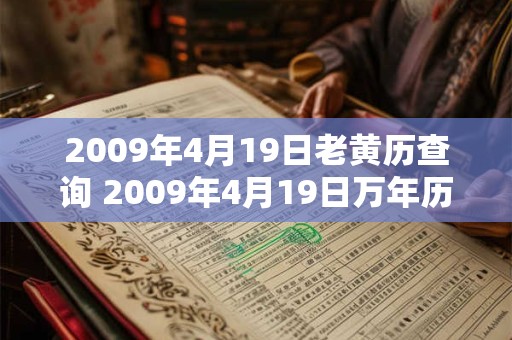 2009年4月19日老黄历查询 2009年4月19日万年历黄道吉日