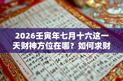 2026壬寅年七月十六这一天财神方位在哪？如何求财