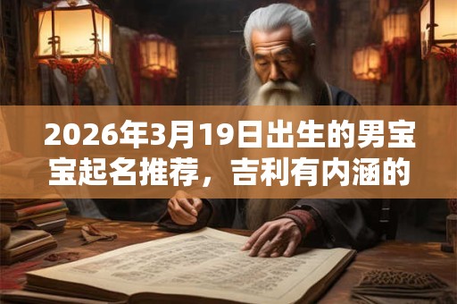 2026年3月19日出生的男宝宝起名推荐,吉利有内涵的名字 2026年3月19日出生的男宝宝起名推荐,吉利有内涵的名字