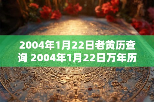 2004年1月22日老黄历查询 2004年1月22日万年历黄道吉日 2004年1月22日老黄历查询 2004年1月22日万年历黄道吉日