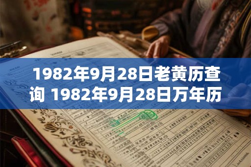 1982年9月28日老黄历查询 1982年9月28日万年历黄道吉日