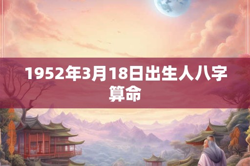 1952年3月18日出生人八字算命