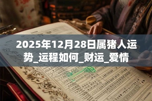 2025年12月28日属猪人运势_运程如何_财运_爱情 2025年12月28日属猪人运势_运程如何_财运_爱情