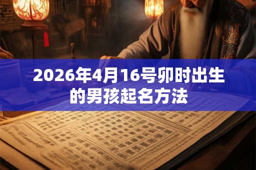 2026年4月16号卯时出生的男孩起名方法