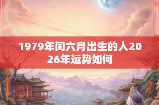 1979年闰六月出生的人2026年运势如何