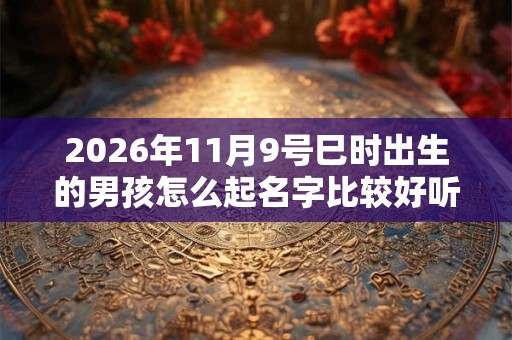 2026年11月9号巳时出生的男孩怎么起名字比较好听