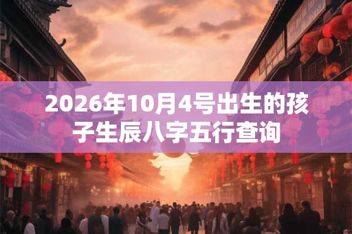 2026年10月4号出生的孩子生辰八字五行查询
