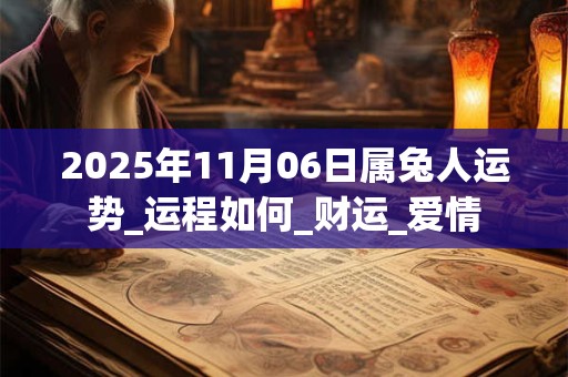 2025年11月06日属兔人运势_运程如何_财运_爱情