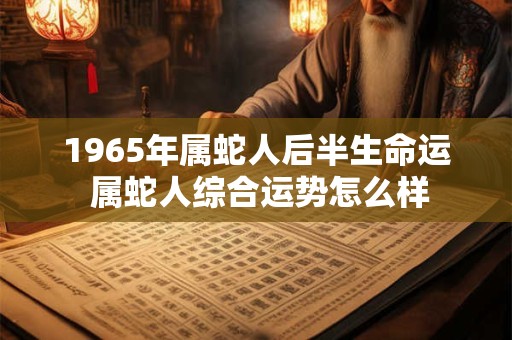 1965年属蛇人后半生命运 属蛇人综合运势怎么样 1965年属蛇人后半生命运 属蛇人综合运势怎么样