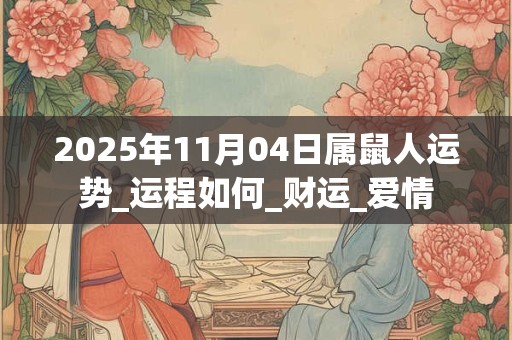 2025年11月04日属鼠人运势_运程如何_财运_爱情