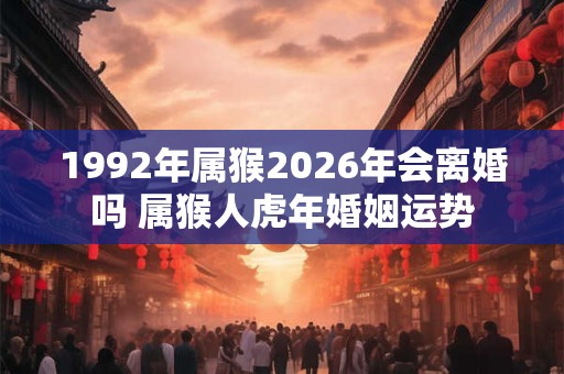 1992年属猴2026年会离婚吗 属猴人虎年婚姻运势