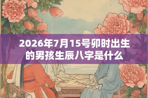 2026年7月15号卯时出生的男孩生辰八字是什么