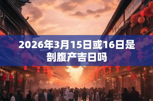 2026年3月15日或16日是剖腹产吉日吗