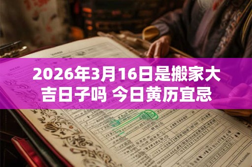 2026年3月16日是搬家大吉日子吗 今日黄历宜忌 2026年3月16日是搬家大吉日子吗 今日黄历宜忌