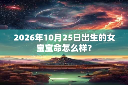 2026年10月25日出生的女宝宝命怎么样? 2026年10月25日出生的女宝宝命怎么样?