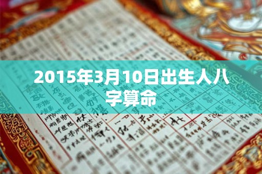 2015年3月10日出生人八字算命 2015年3月10日出生人八字算命
