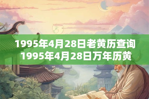 1995年4月28日老黄历查询 1995年4月28日万年历黄道吉日