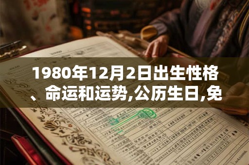 1980年12月2日出生性格、命运和运势,公历生日,免费算命