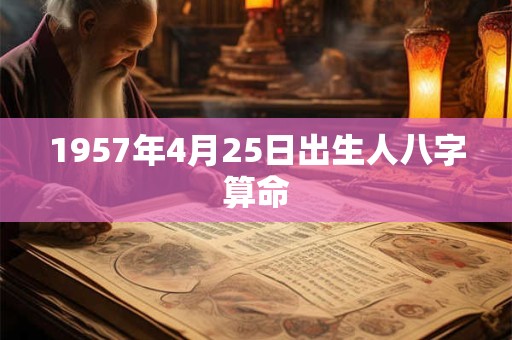 1957年4月25日出生人八字算命 1957年4月25日出生人八字算命