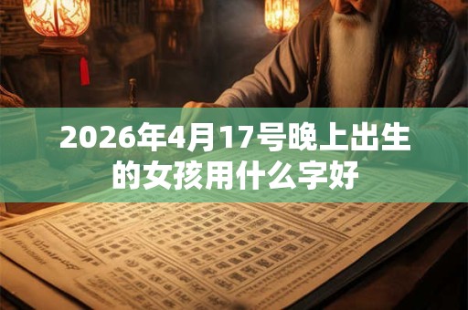 2026年4月17号晚上出生的女孩用什么字好