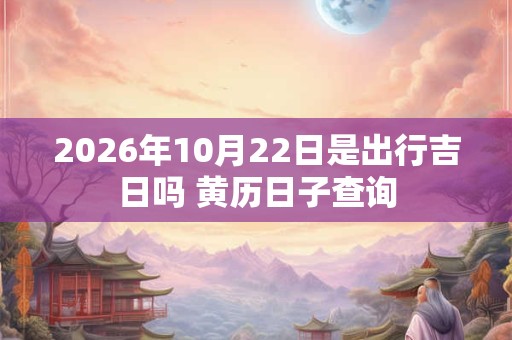 2026年10月22日是出行吉日吗 黄历日子查询 2026年10月22日是出行吉日吗 黄历日子查询