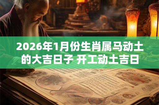 2026年1月份生肖属马动土的大吉日子 开工动土吉日 2026年1月份生肖属马动土的大吉日子 开工动土吉日