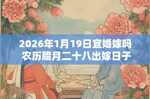 2026年1月19日宜婚嫁吗 农历腊月二十八出嫁日子如何