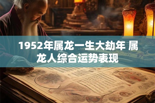 1952年属龙一生大劫年 属龙人综合运势表现 1952年属龙一生大劫年 属龙人综合运势表现
