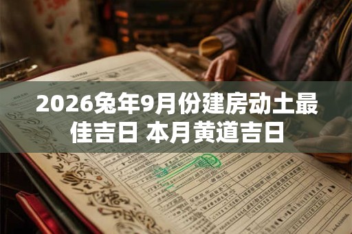 2026兔年9月份建房动土最佳吉日 本月黄道吉日