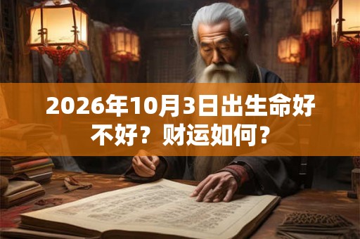 2026年10月3日出生命好不好？财运如何？