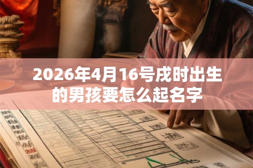 2026年4月16号戌时出生的男孩要怎么起名字
