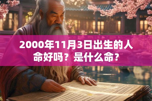 2000年11月3日出生的人命好吗？是什么命？