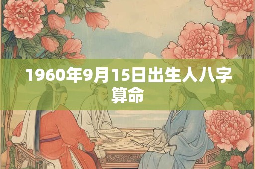 1960年9月15日出生人八字算命 1960年9月15日出生人八字算命