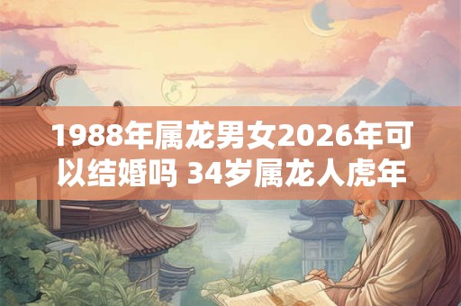1988年属龙男女2026年可以结婚吗 34岁属龙人虎年结婚要注意什么