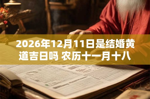 2026年12月11日是结婚黄道吉日吗 农历十一月十八能不能办婚礼