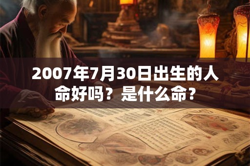 2007年7月30日出生的人命好吗?是什么命? 2007年7月30日出生的人命好吗?是什么命?
