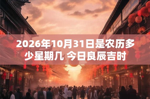 2026年10月31日是农历多少星期几 今日良辰吉时 2026年10月31日是农历多少星期几 今日良辰吉时