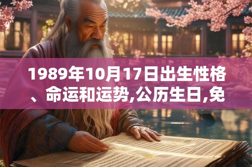 1989年10月17日出生性格、命运和运势,公历生日,免费算命 1989年10月17日出生性格、命运和运势,公历生日,免费算命